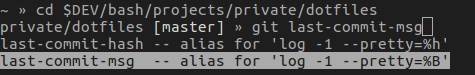 git alias hints in unix terminal